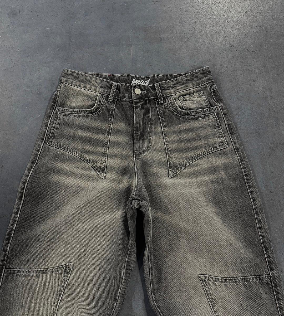 STORM GREY DOUBLE KNEE JEANS