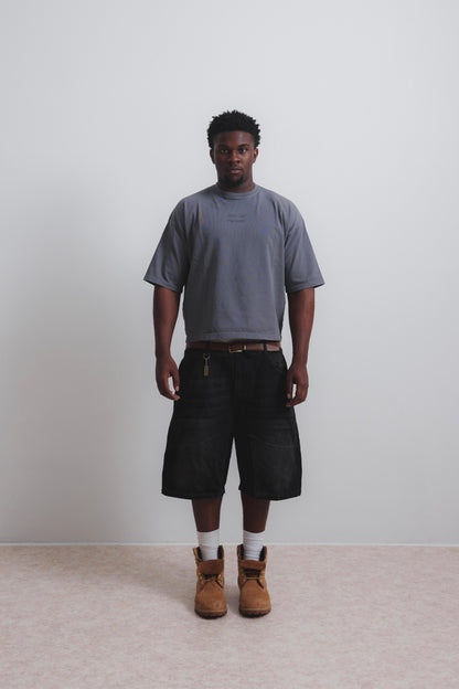 CARBON BLACK DOUBLE KNEE JORTS
