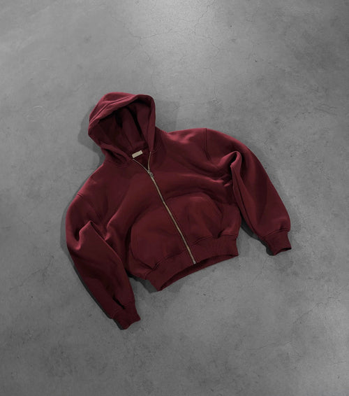 BORDEAUX ZIP HOODIE