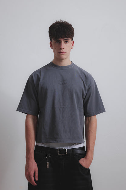 SMOKE GREY FLOWER TEE