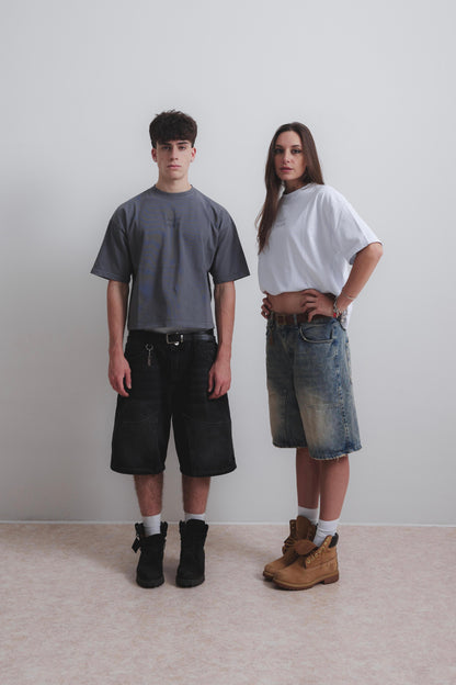 CARBON BLACK DOUBLE KNEE JORTS