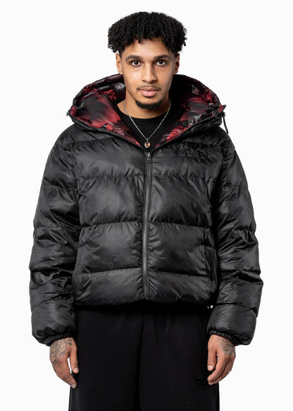 DOUBLE-SIDED PUFFER BLACK/RED